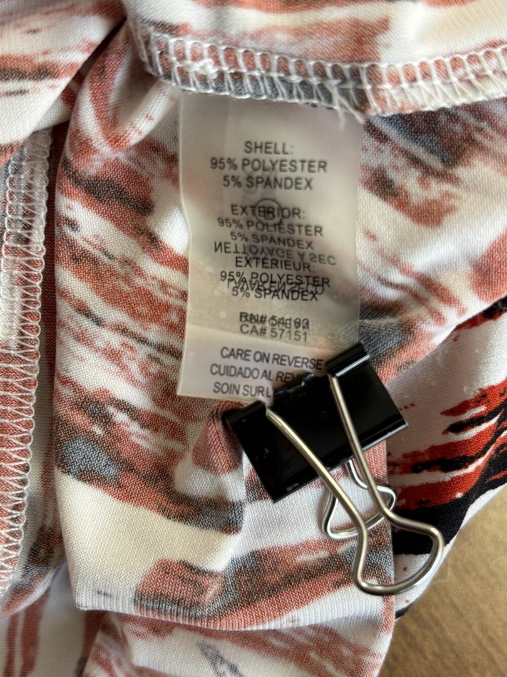 Calvin Klein Medium Abstract Print Sleeveless Shell Rust Black Ivory Career Top - Picture 4 of 4